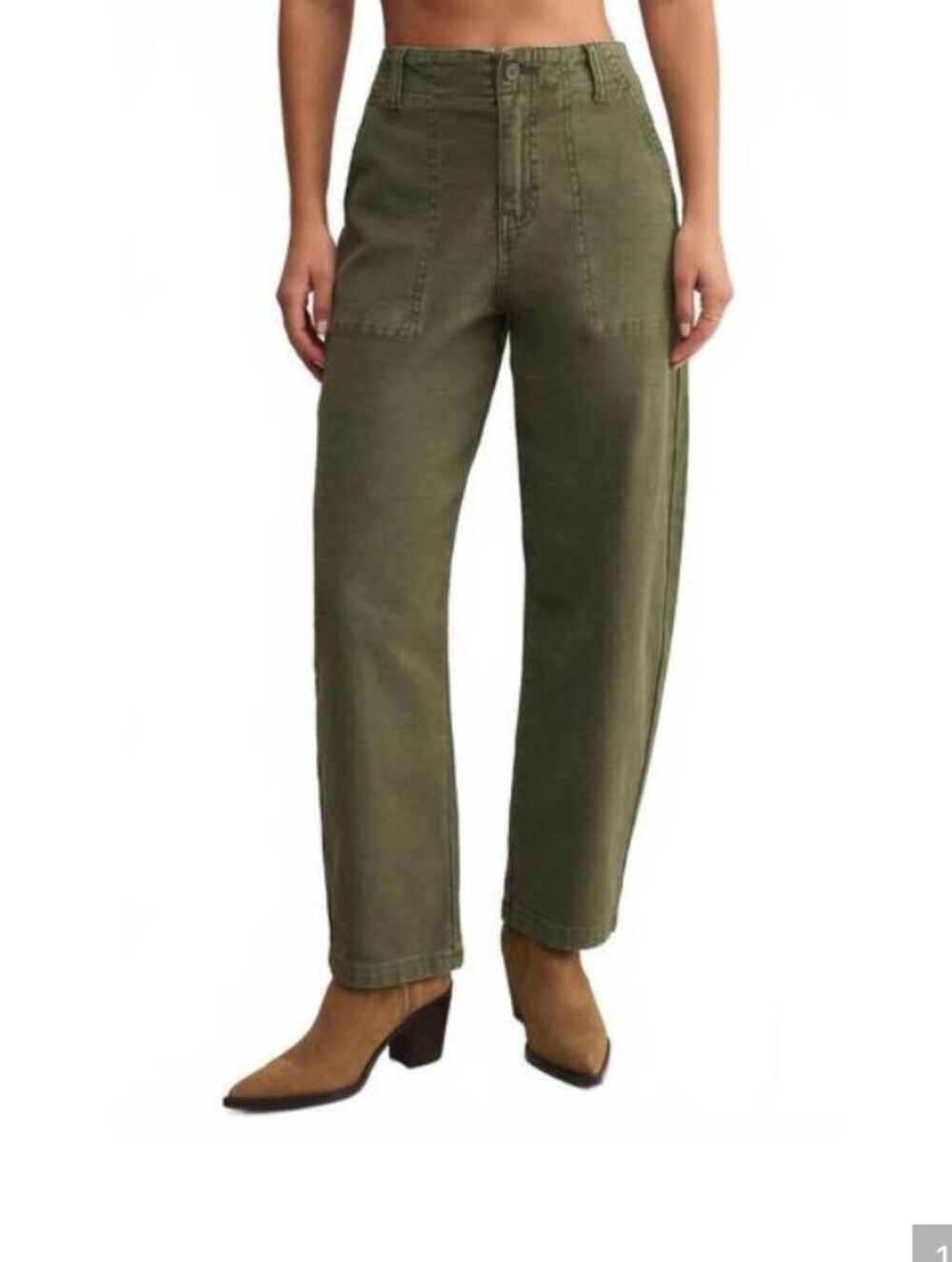 Z Supply Straight-Leg Utility Pants in Olive
